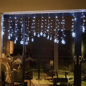 Christmas Star Fairy Lights Multi Colour Twinkling Window String Xmas Decor - Picture 1 of 4