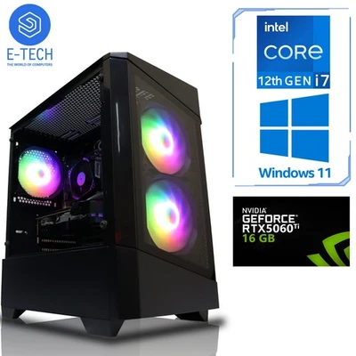Core i7 12700F Gaming PC - 64GB DDR4 2TB M.2 16GB NVIDIA RTX 5060 Ti Win 11 RGB - Image 1 of 4