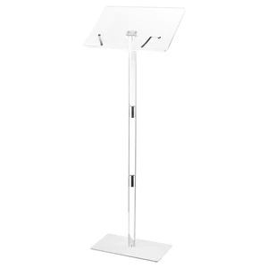 VEVOR Podium Stand 43 in Acrylic Lectern Adjustable Angles with Metal Base - Picture 1 of 12