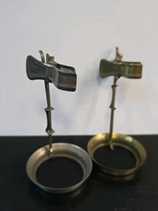 Vintage Petroleum Öllampe Metall Clip Halter 2er Set - Bild 1 von 4