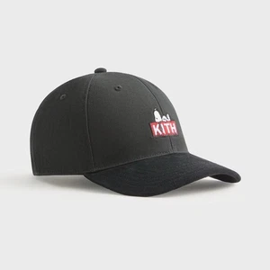 Kith for Peanuts 75 Black Twill Aaron Classic Cap With Suede Brim Adjustable Hat - Picture 1 of 10