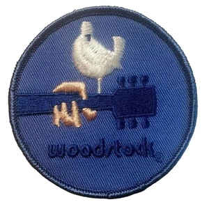 Vintage Original WOODSTOCK Patch Purple Embroidered Dove Guitar Concert Music LP - Picture 1 of 4