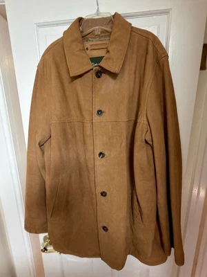 Eddie Bauer Neubuck Suede Leather Jacket MN XLT Quilt Lined - Image 1 of 4