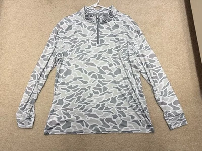 Pullover grande Burlebo Performance para hombre blanco camuflado absorbente de golf 1/4 cremallera Foto 1 de 4