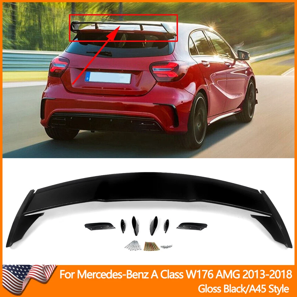 For Mercedes Benz W176 A-Class A250 A45 A200 A250 Rear Trunk Spoiler Roof Wing Foto 1 de 4