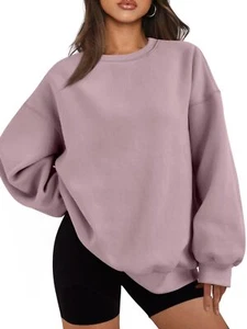 Womens Oversized Sweatshirts Hoodies Fleece Crewneck Sweaters Casual Tops Com... - Picture 1 of 5