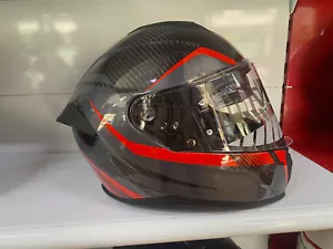 CASCO INTEGRALE MPH TIGER CARBONIO ROSSO GRIGIO ECE 22-06 VISIERA FUME' OMAGGIO - Bild 1 von 1
