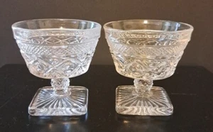 Vintage Imperial Glass Cape Cod Sherbert Sundae Goblets Clear Set Of 2 - Picture 1 of 13