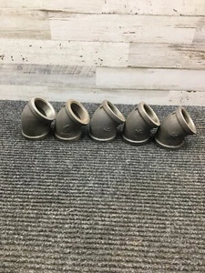 Lot of 5 NOS 1 1/2" BLACK MALLEABLE PIPE FITTING 45 DEGREE ELBOW  - Picture 1 of 6