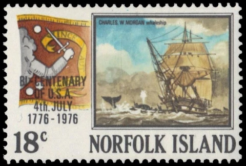 NORFOLK ISLAND 194 (SG172) - U.S. Bicentennial "Charles W. Morgan" (pa86476) Cover
