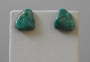 Par de pendientes traseros atornillados de piedra turquesa de colección de aproximadamente 1" G34 - Imagen 1 de 11