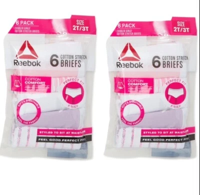 ¡PAQUETE DOBLE REEBOK! TALLA: 2T-3T - Ropa interior calzoncillos de algodón elástico ¡PAQUETE DE 12! - ¡NUEVO! Foto 1 de 3