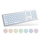 Aluminum Quiet Wired Keyboard Backlit- Slim Chiclet Keyboard Compatible with ...