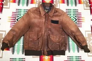 VTG Perrone Leathers Pilots Aviator Leather Flight Jacket Men A-2 Style SIZE 42 - Picture 1 of 9