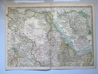 Antique map of North East Africa inset Nile Delta Egypt Century Atlas 1907 - Image 1 of 4