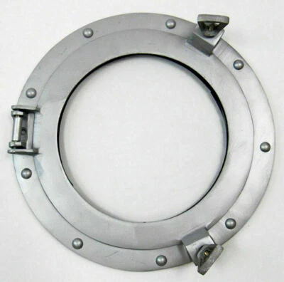 Vidrio de ventana de ojo de buey de cabina de barco acabado de aluminio de 12 pulgadas decoración de pared redonda Foto 1 de 4