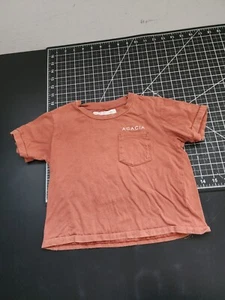 Acacia Basics Kids Orange Pocket T-SHIRT Size S (c) - Picture 1 of 6