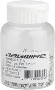 Jagwire Standard 1.2mm Cable End Crimps, Color Silver, 500 count bottle - Picture 1 of 1