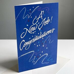 CONGRATULATIONS ON NEW JOB Card, by American Greetings, Blue Success  + Envelope