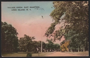 Village Green East Hampton Long Island LI NY - Postcard - Postmarked 1950 - Picture 1 of 2