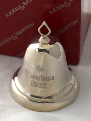 1992 REED BARTON Sterling BELL ORNAMENT Christmas Dinner with Orig Box - Image 1 of 4