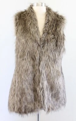 Colete de pelúcia Banana Republic pele sintética com bolsos marrom bronzeado feminino médio - Imagem 1 de 4