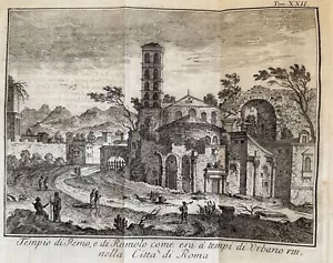 THOMAS SALMON TEMPIO DI REMO ROMOLO ROMA ROME 1759 URBANO VIII - Imagen 1 de 2