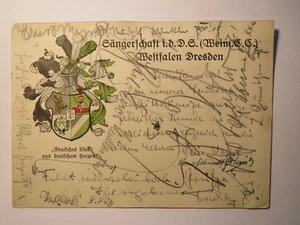 Sängerschaft Westfalen Dresden - 1929 - Wappen / Karte - Studentika - Bild 1 von 1