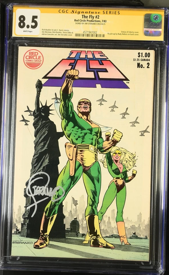 The Fly #2 CGC SS 8.5 Red Circle Comics 1983 Signed Jim Sterankno Statue Liberty - Image 1 of 2