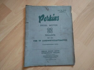 Perkins Vier 99 499 Landwirtschaftsmotor Ersatzteilliste Teileliste - Bild 1 von 5