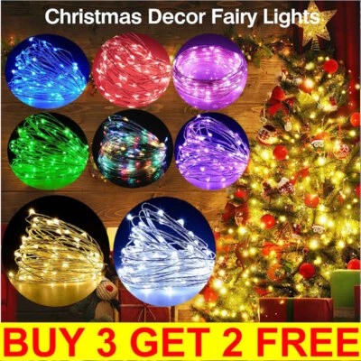 20/50/100 LED Battery Operated String Fairy Lights Christmas Tree Decoration UK - Image 1 of 4