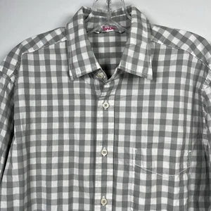 Boden Men’s Medium Cotton Long Sleeve Gray Checked Casual Button Down Shirt    P - Picture 1 of 8