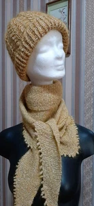 Damen Mütze mit Bactus-Schal aus Alpaka,Gelb - Bild 1 von 7