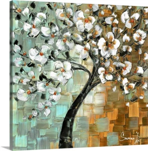 Tree Art Cherry Blossom Abstract Square Wall Art PRINT on canvas by Susanna Shap - Picture 1 of 5