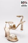RRP€189 MARC ELLIS Leather Sandals US6 UK3 EU36 Gold Ankle Strap Made in Italy