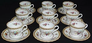 Spode England Rockingham Juego de 9 tazas y platillos Demitasse porcelana de hueso - Imagen 1 de 6