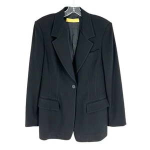 Donna Karan Signature Blazer Womens Size 10 Black Wool Blend Made in Italy - Picture 1 of 11