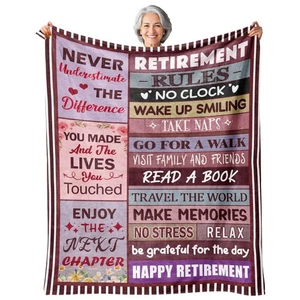 Retirement Gifts Weighted Thick Throw Blanket for Women Teacher Retirement So... - Picture 1 of 7