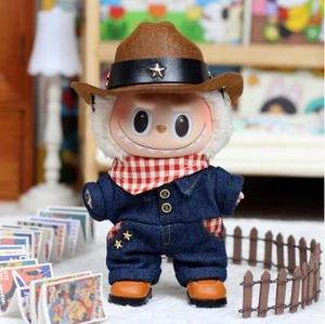 (No Toy) Western Cowboy Set For POP MART LABUBU The Monsters Plush Doll Clothes - Picture 1 of 4