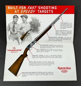 Folleto publicitario de rifle Fieldmaster modelo 121 Remington Dupont 1950 desplegable - Imagen 1 de 8