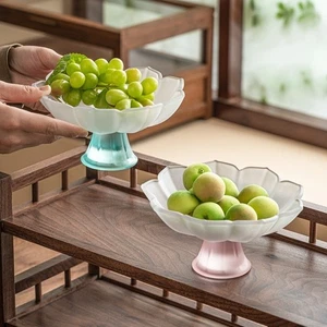Stylish Elegant Fruit Plate Lotus Shaped Delicate Tea Point Plate Matte Texture - Picture 1 of 15