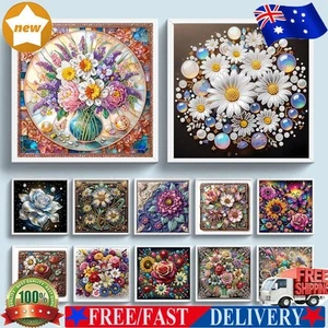 5D DIY Partial Special Shaped Drill Diamond Painting Kit Flower Decor 30x30cm - Afbeelding 1 van 48