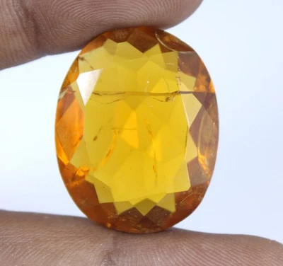 Citrino naranja amarillento brasileño 45,45 quilates ovalado piedras preciosas sueltas certificadas T9094 Foto 1 de 4