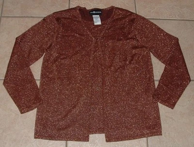 Suéter em camadas espaçoso marrom bronze brilhante tamanho pequeno casual ou vestido SAG HARBOR - Imagem 1 de 2