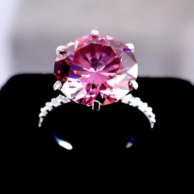 6.00 Ct Certified Pink Diamond Solitaire Ring – Birthday Gift for Daughter - Image 1 of 4