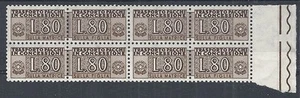 1955-81 ITALIA PACCHI IN CONCESSIONE STELLE 80 LIRE QUARTINA MNH ** - RR10337-2 - Picture 1 of 1