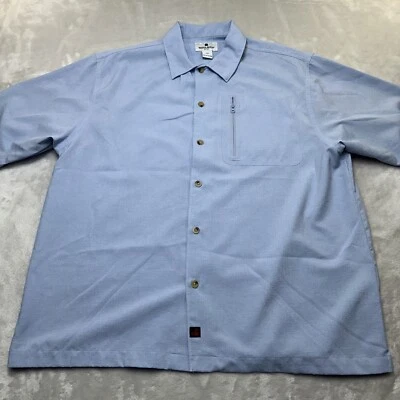 Woolrich Shirt Mens Large Blue Button Up Vented Back Fishing Flexible Fishing - Image 1 of 4