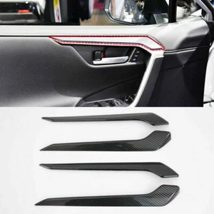 For Toyota Rav4 2019-2023 Carbon Fiber Inner Door Handle Bowl Stripe Cover Trims - Foto 1 di 7