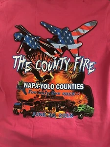 The County Fire 2018 Youth XL T Shirt Pink - Picture 1 of 2