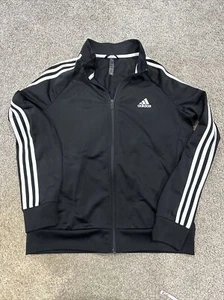 Adidas Black Track Jacket Youth Large Primegreen - Picture 1 of 4